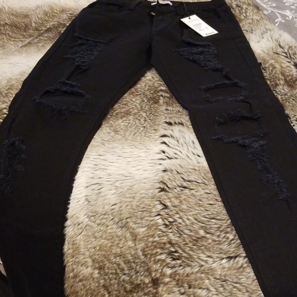 New Judy blue ripped black jeans